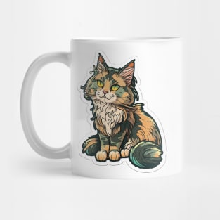 Majestic Maine Coon Cat Sticker Mug